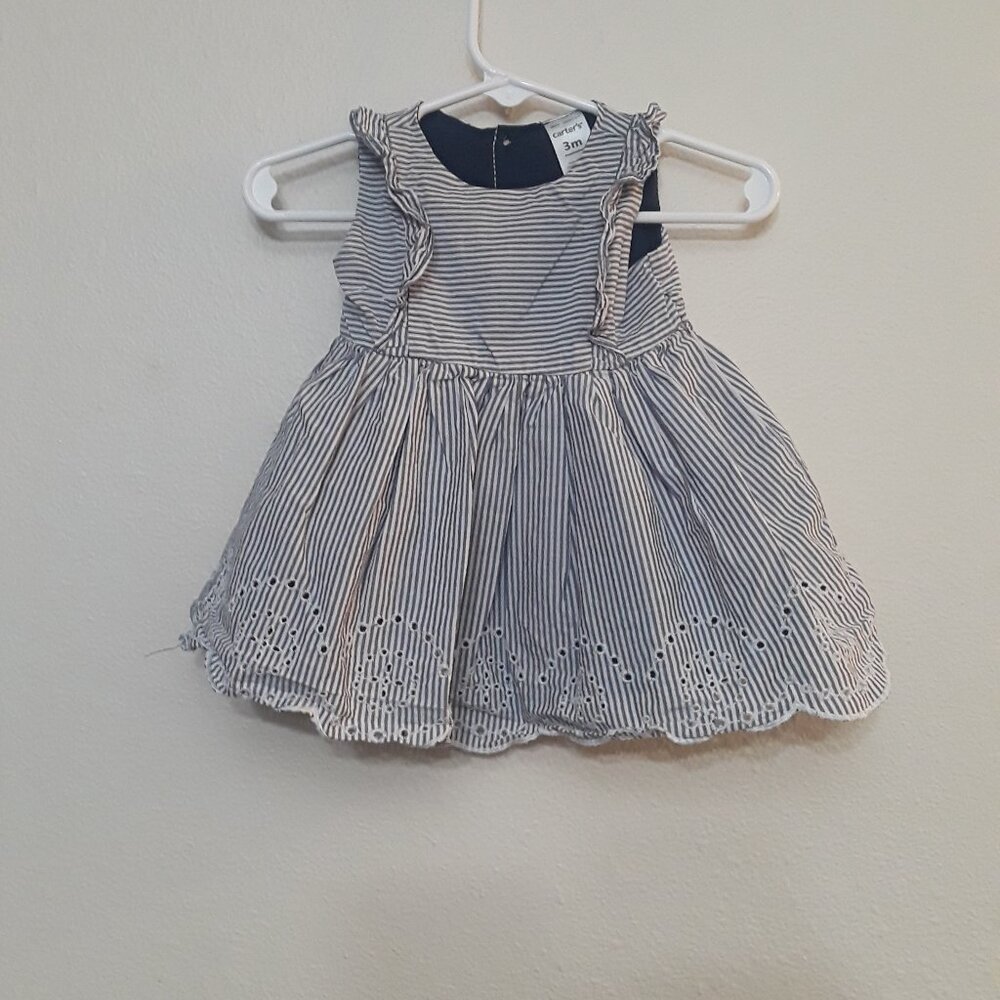 Carter's Navy and White Striped Casual Dress